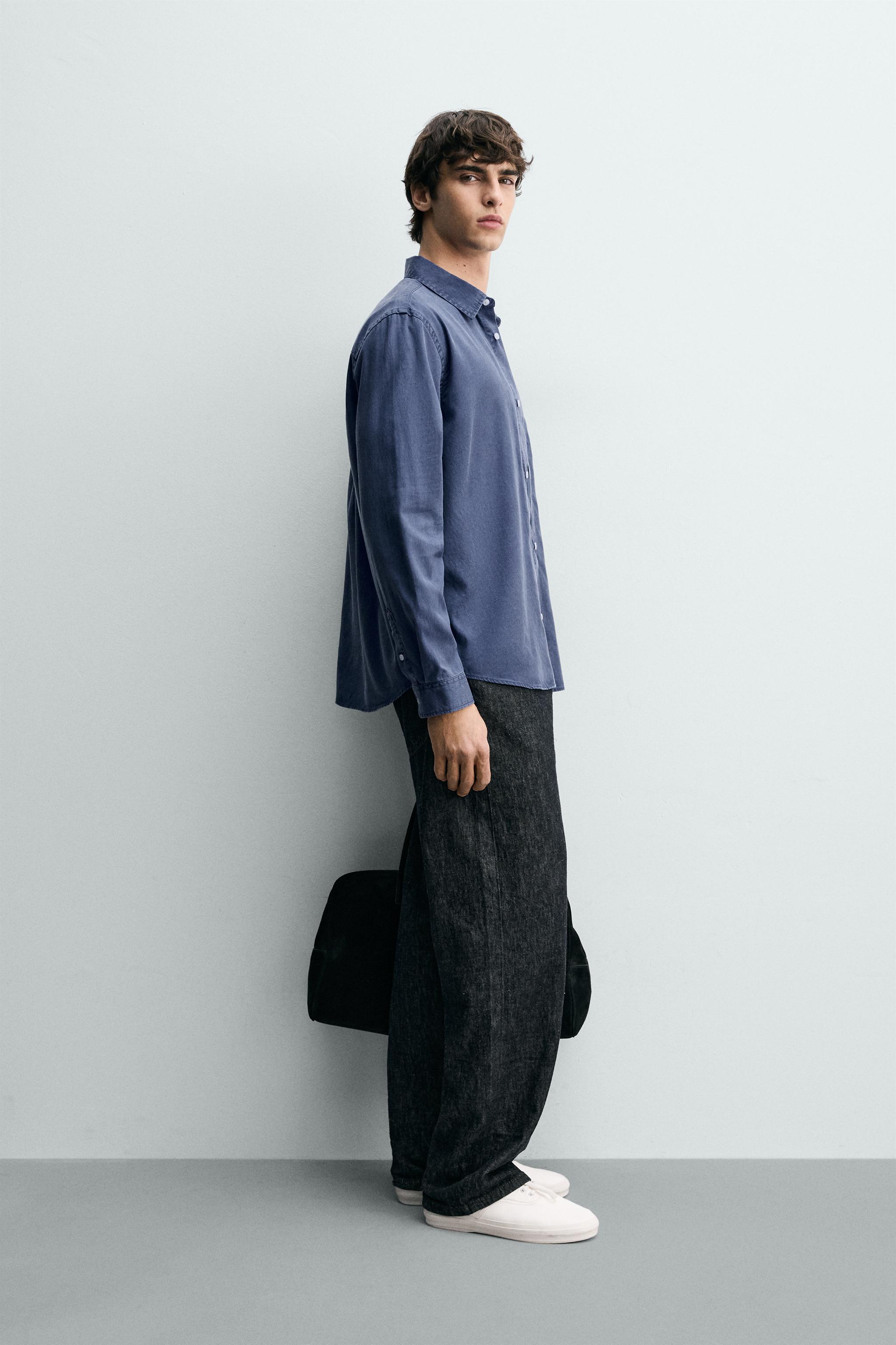 REGULAR FIT LYOCELL - COTTON SHIRT